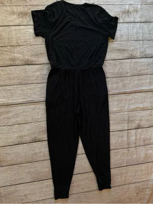Knix Women’s Good To Go Jumpsuit Black Relaxed Fit Stretch Lounge Wear Sz Medium thumbnail 8