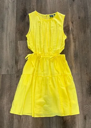 Yellow Gap Dress With Side Cutouts thumbnail 1