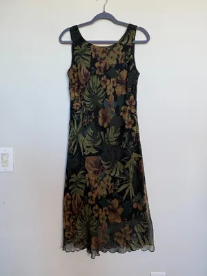 Vintage 90s Romantic Dark Green Dress thumbnail 5
