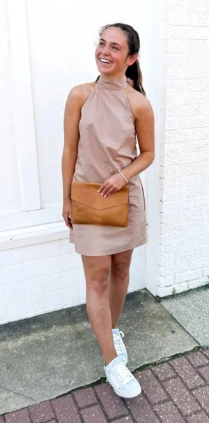 NWT RD Style Mel Poplin Mock Neck Halter Dress Sz M thumbnail 4