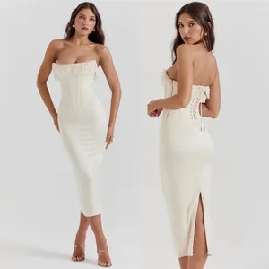 House of CB 'Nalita'‎ Vintage Cream Embellished Strapless Midi Dress NWOT Size M thumbnail 15