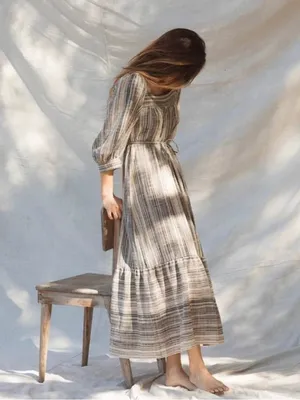 Christy Dawn Bianca Dress in Washed Noir Stripe M thumbnail 2