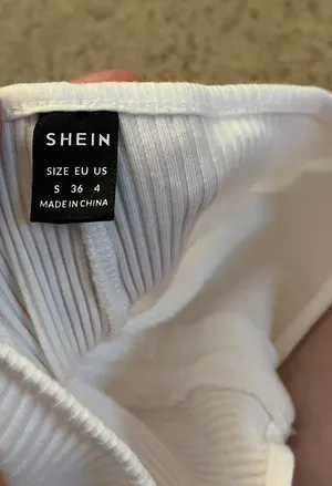 SheIn White flare leggings criss cross thumbnail 3