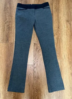 Express‎ Columnist Gray Stretch Dress Pants Black Trim Size 4R Corpcore Y2K work thumbnail 1