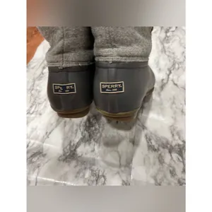 Sperry Saltwater Top-sided wool boot lace up grey gray size 10 winter rain thumbnail 6