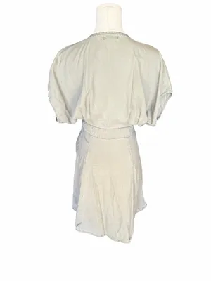 Quince - Tencel Lyocell Button Front Tie Waist Dress Sage Green Sz S thumbnail 4