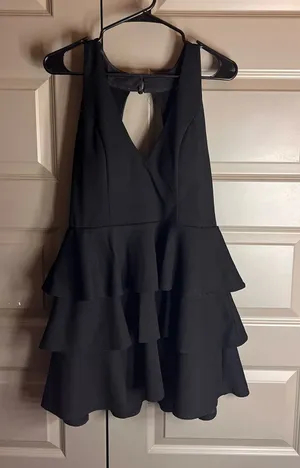 Altar'd State Black Tiered Mini Dress thumbnail 1