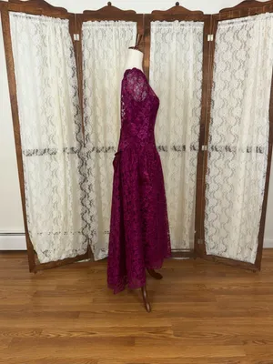 Gorgeous Vintage 1980s Dance Allure Lace Formal Dress thumbnail 5