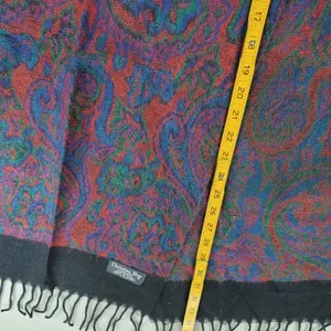 Vintage Christian Dior Cashluxe Acrylic Scarf Purple Plaid Casual Soft thumbnail 5