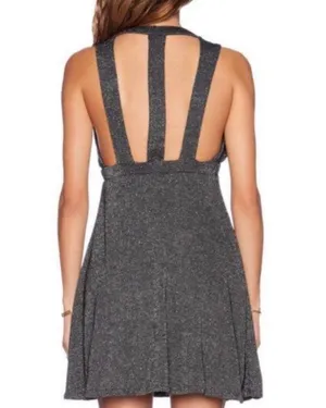 Free People Dance of the Night Black Metallic Cut Out Backless Dress thumbnail 2