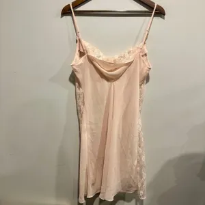 Vintage Y2K Avon Blush Lace Cowl Neck Slip Dress Chemise Medium thumbnail 4