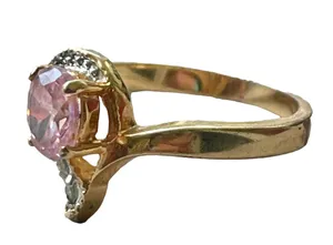 Pink Gemstone Rhinestone Ring thumbnail 1