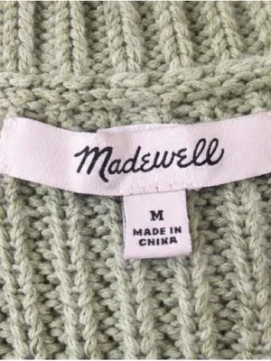 Madewell Sage Green Chunky Knit Sweater Tank Sleeveless Cotton Blend Women’s thumbnail 5