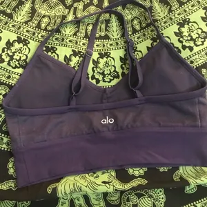 ALO SPORTS BRA small blue turquoise feathers thumbnail 3