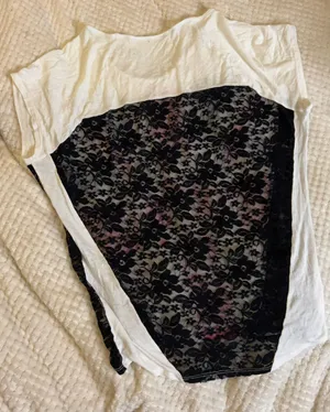 Wild British Flag Lace T Shirt White Size L thumbnail 2