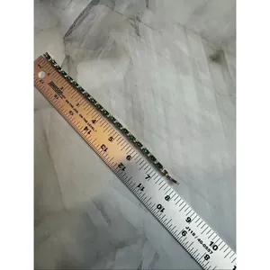 Emerald Green Rhinestone Tennis Bracelet Gold Tone thumbnail 6