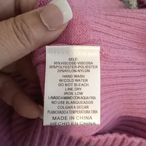 &MERCI pink Mock Neck Long Sleeve Viscose Blend Pull Over Sweater Sz M thumbnail 5