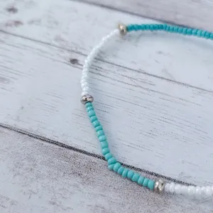 Green/Teal Tones Thin and Dainty Stretch Bracelet thumbnail 3