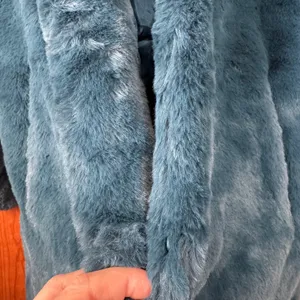 Christian Siriano Faux Fur Coat Teal Blue Womens Sz S Mob‎ Wife Whimsigoth Fairy thumbnail 15