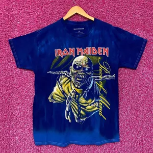 Iron Maiden Piece of Mind Oversized Tie Dye Tshirt size Small thumbnail 1