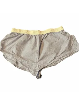 Anthropologie LyreBird Blue Striped Pleated Cotton Boxer Shorts - Size M Lounge thumbnail 4