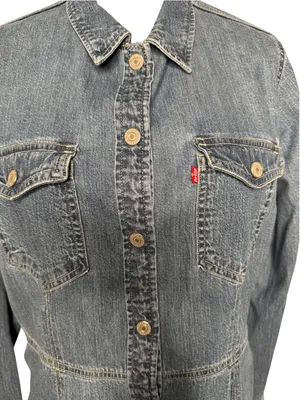 Levi's Women's Otto Western Denim Shirt Dress Size XL thumbnail 7