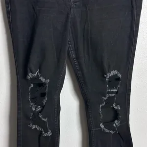 Hollister Women Black Denim Jeans High Rise‎ Super Skinny Ripped size 5R. thumbnail 3