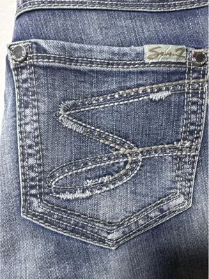 Seven7 Women's Skinny Jeans Size 10 with Rhinestone Embellished Pockets thumbnail 6