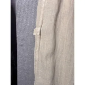 Zara Womens Alana Linen Pant M Beige Cargo Wide Leg Seam Detail Coastal Grandma thumbnail 4