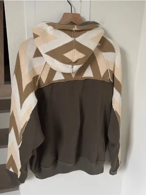 NWT Free People We The Free Seeing Double Hoodie Sweatshirt Feen Combo Green thumbnail 5