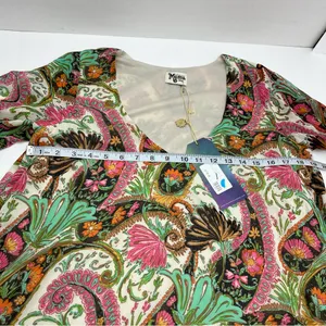 Show Me Your Mumu Mal Top Pink Green Paisley Womens Size Small Long‎ Sleeve NEW thumbnail 8