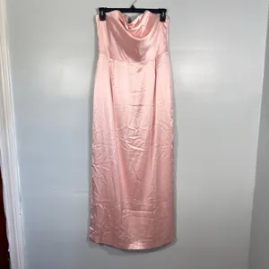 Meshki Alanis Strapless Maxi Dress Gown Cowl Neck Blush Pink Wedding Guest XXL thumbnail 2
