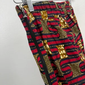 Ray Darten Pants Womens Small Multicolor Geometric African Wax Print High Waist thumbnail 4