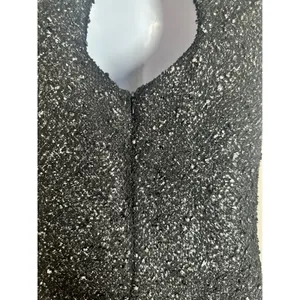 Vero Moda MONIA Black Silver Metallic Textured Mock Neck Mini Dress Size 34 6 thumbnail 7