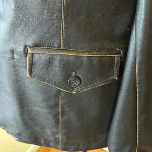 Leather Look Distressed Vintage Brown Jacket Size XL thumbnail 8