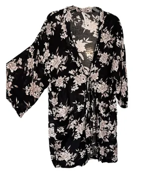 Spiritual Gangster Maya Kimono Beach Swim Coverup Floral Tie Closure V-Neck thumbnail 1