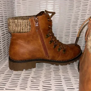 Patrizia Women's Clarris Brown Lace Up Zip‎ Combat Boots Knit Collar Size 40 9 thumbnail 5