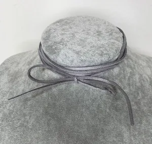 Silver Gray Thin Leather Necklace Choker 72" long thumbnail 1
