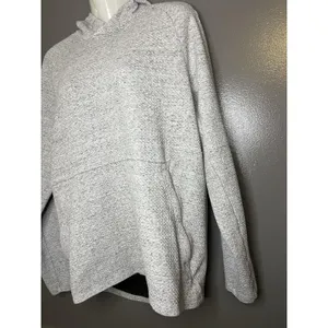 Lululemon Hoodie Womens Medium Gray Textured Fleece Pullover Reflective Pockets thumbnail 4