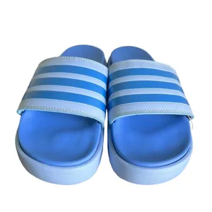 Adidas Adeilette Platform Unisex Blue Slip On Sandals Size 9 or 10 #487 thumbnail 2