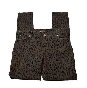 INC Women's Leopard Print Skinny Jeans Black Size 8 High Rise thumbnail 1