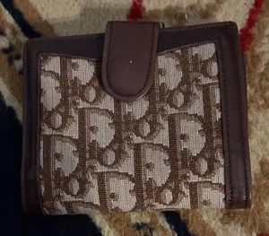 Christian Dior Brown and‎ Tan Patterned trotter wallet thumbnail 1