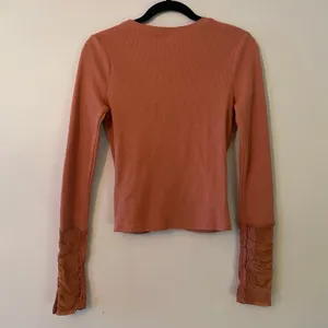 Free People Dusty Pink Romantic Lace V-neck Long Sleeve Top Rouched Women Small thumbnail 7