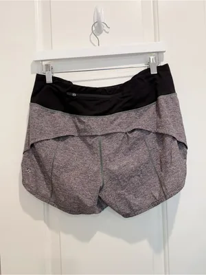 LULULEMON Speed Up Shorts in Heather Lux Grey Black Size 8 Running Workout thumbnail 5