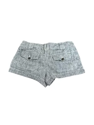 Vintage Express Low Rise Micro Mini Shorts Linen Cotton Y2K Coquette Indie thumbnail 4