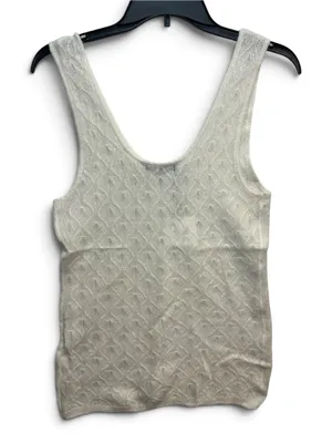 Zara Wool Alpaca Pointelle Knit Tank Top Women’s L White Sleeveless NWT thumbnail 4