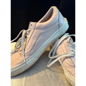 Vans Old Skool Light Pink Leather Ribbed Platform Sneakers Womens 9 Mens 7.5 thumbnail 2