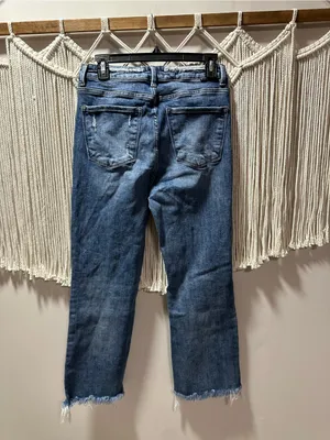 Boyfriend Jeans in Distressed Medium Blue Denim thumbnail 5