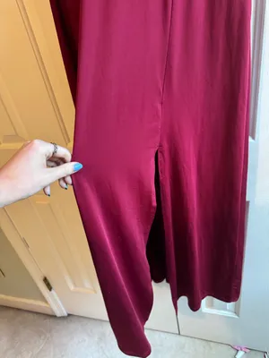 Maroon V-Neck Dress Amazon thumbnail 6