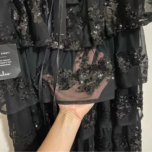 NWT Lulu's Definite Glamour Black Sequin Bustier Maxi Dress size Small thumbnail 12